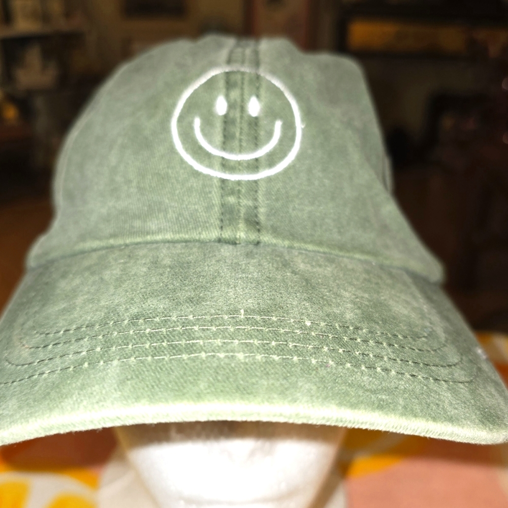 Green Smiley Face Cap